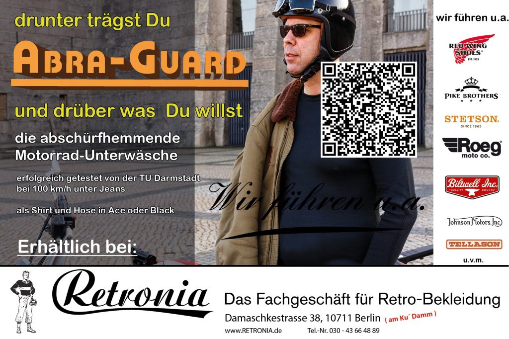ABRA-GUARD (Unterwäsche für Motorradfahrer) Retronia Werbepostkarte
