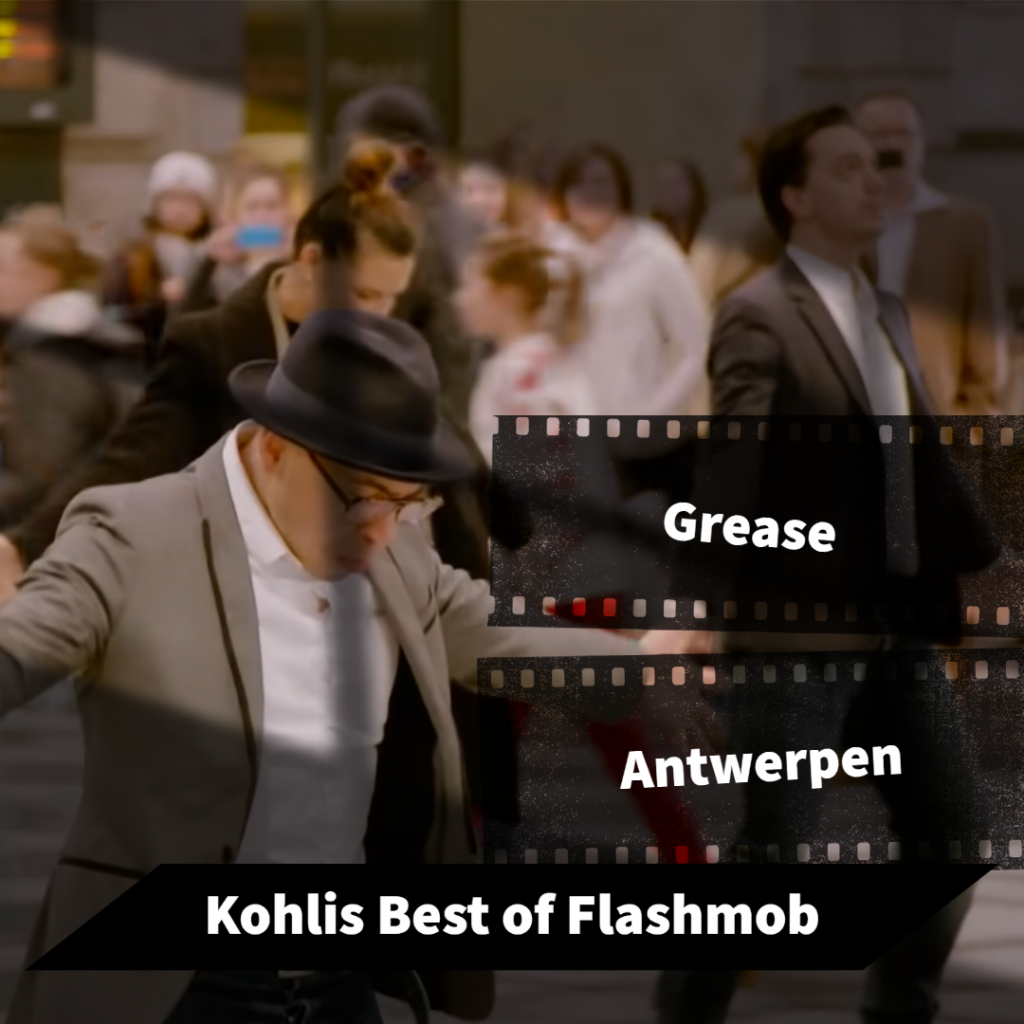 Grease flash mob Antverpy