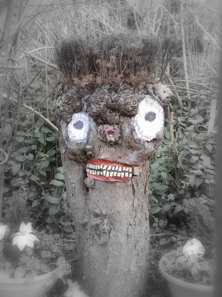 Baumstumpf mit Gesicht