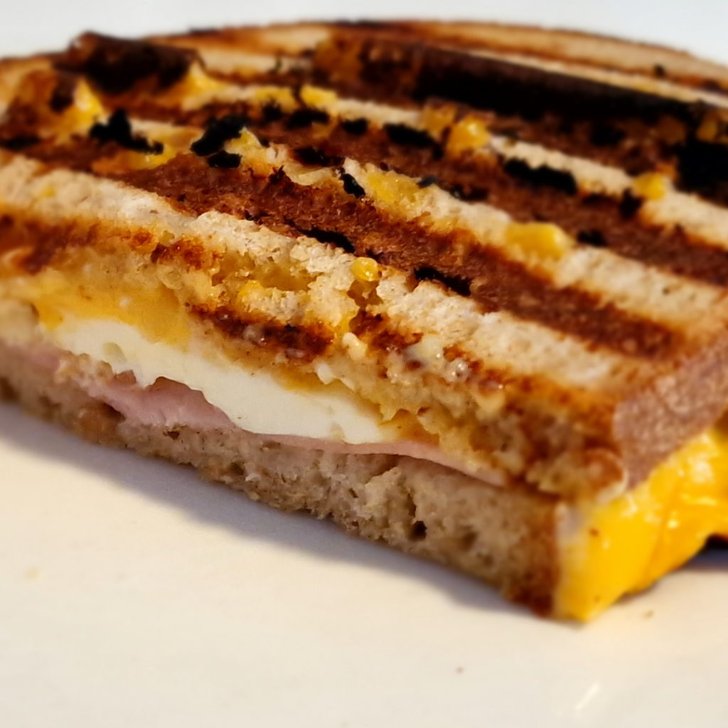 Grilled sandwich with fried egg from the OptiGrill