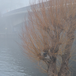 Мостът Дишингер в мъглата февруари 2023 г