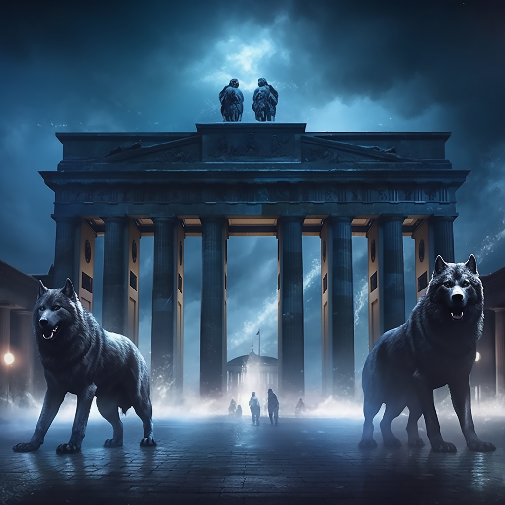 Schatten des Unerzählten: Wölfe beherrschen das fiktive Brandenburger Tor