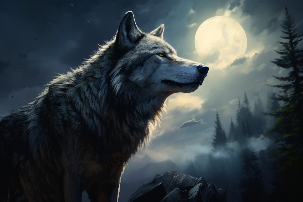 月光下的狼