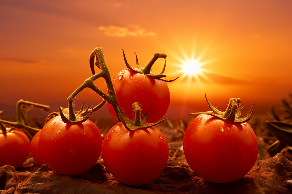 Cà chua trong ánh sáng buổi tối