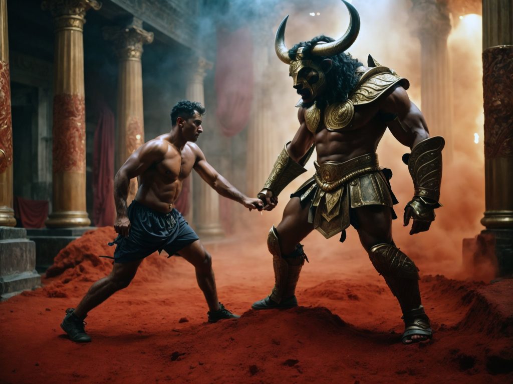 Die Legende von Knossos: Der Triumph des Theseus über den Minotaurus