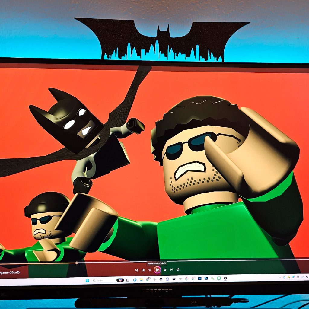Batman logo on my monitor