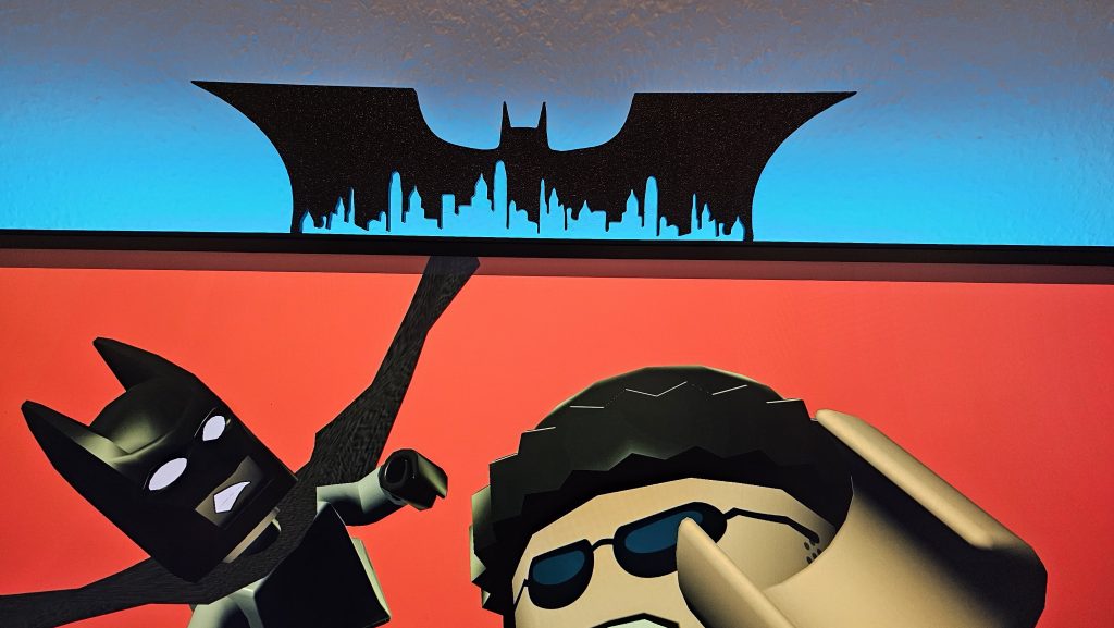 Batman-logo op mijn monitor